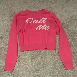 No Boundaries Pink 'Call Me' Sweatshirt